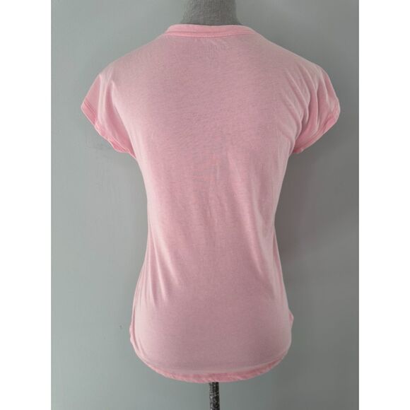 Y2k Cherokee Pink Union Jack Lovely Distressed Graphic Tee Shirt size Junior XL - Picture 2 of 7